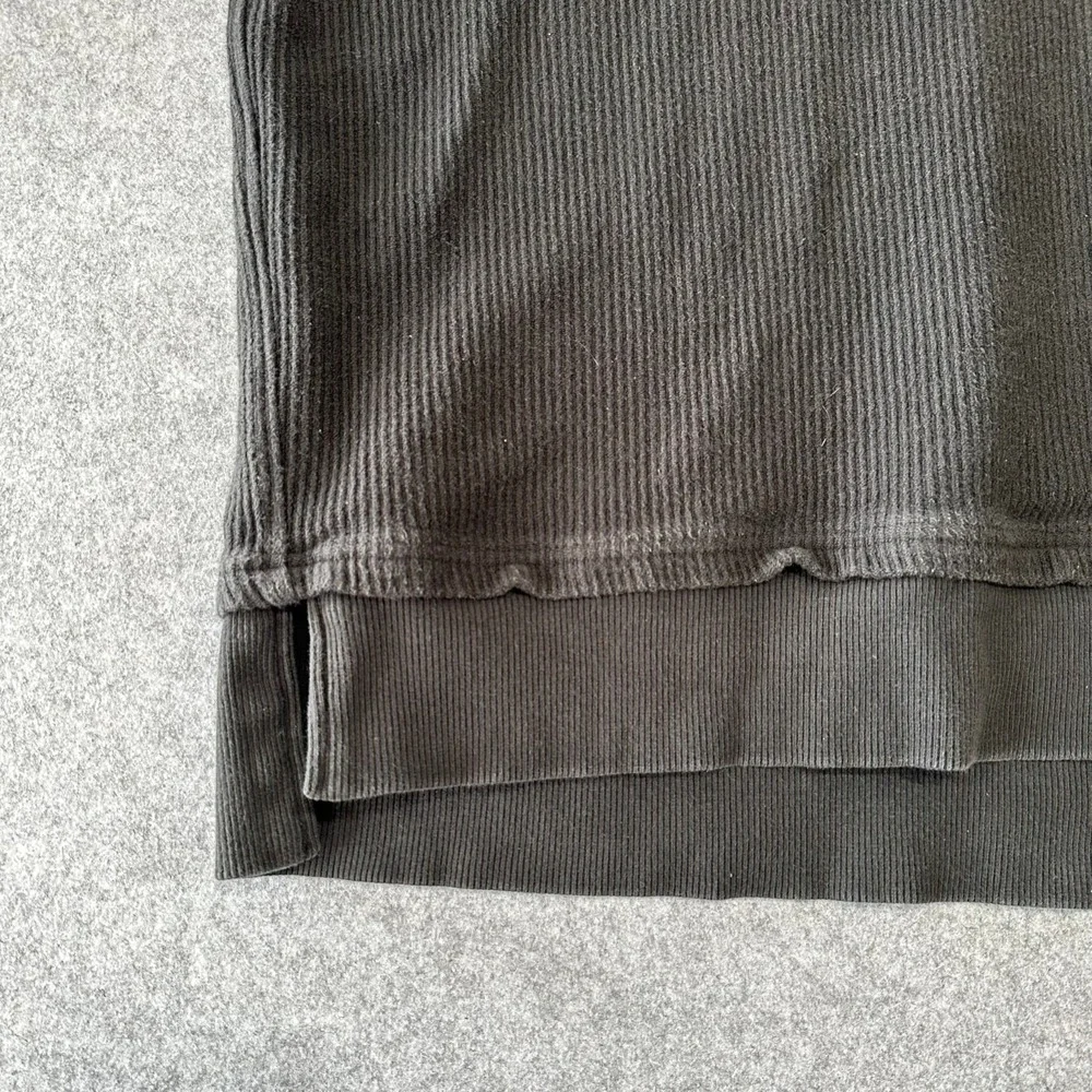 Aerie Womens Charcoal Gray Waffle Knit Henley Hoodie Sweatshirt Size S Cozy - Picture 5 of 7